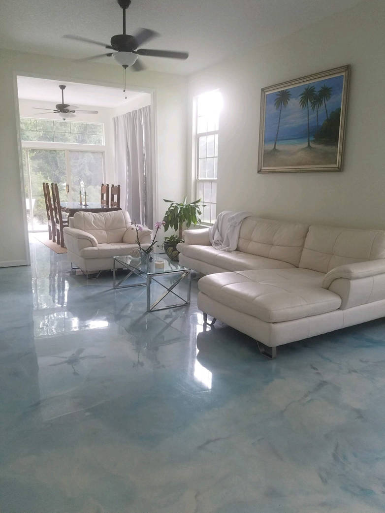 Family Room Epoxy Finished Floor