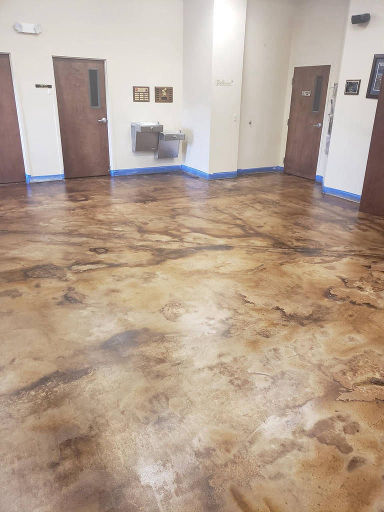 Stained Interior Concrete Floor