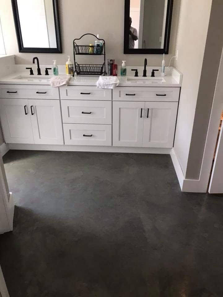 Stained Concrete Bathroom Floor